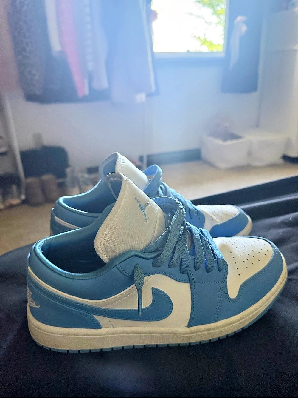 Nike Air Jordan 1 Low Blue & White Sneakers